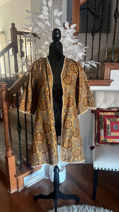 Gold Nakshi Kantha Kimono