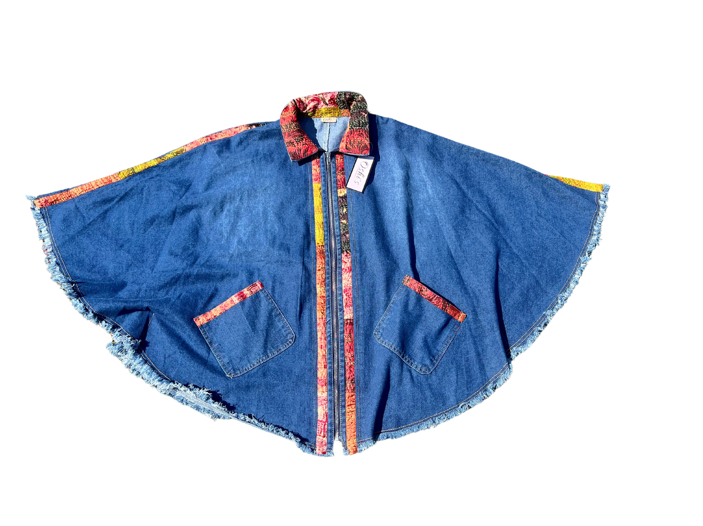 Denim Cape with Kantha detailing