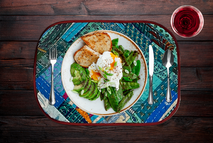 Blue & Red Table Mat set