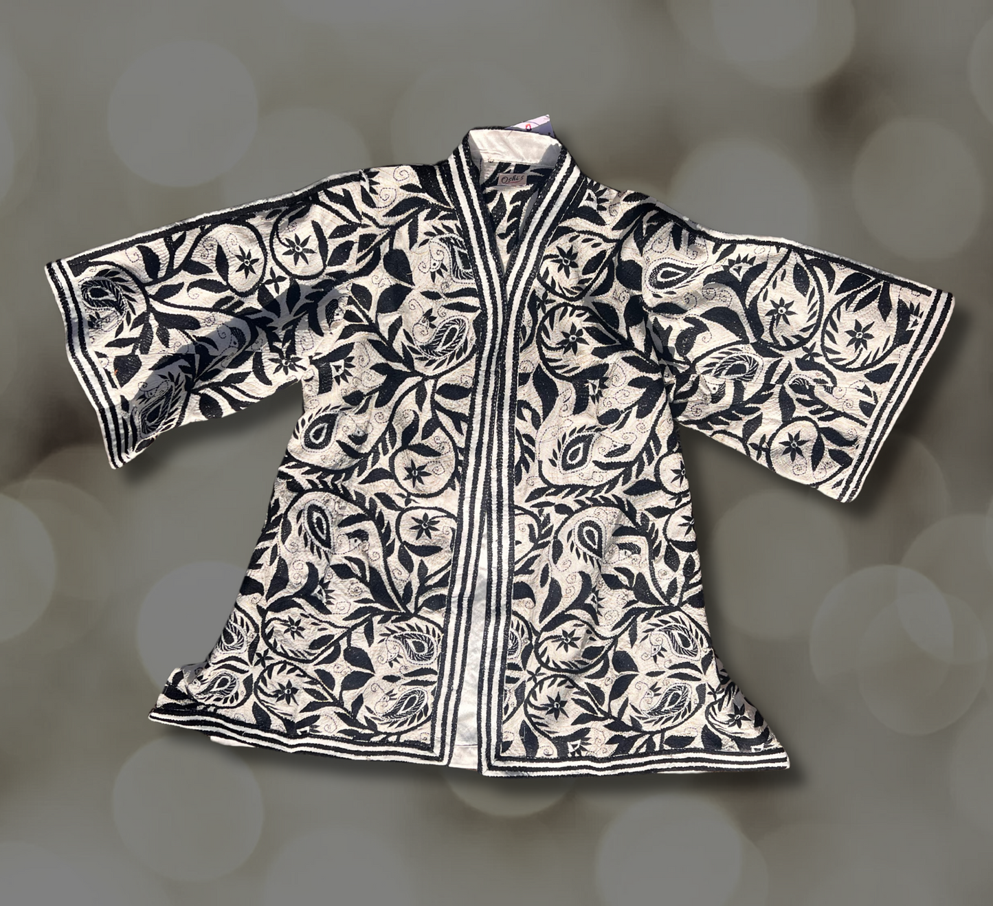 Nakshi Kantha Black and White Kimono