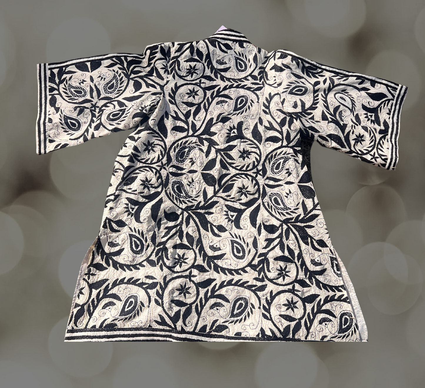 Nakshi Kantha Black and White Kimono